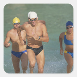 Sticker Carré Triathloners s'enfuient d'eau 3