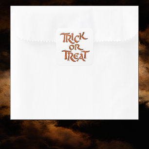 Sticker Carré Trick Halloween ou Traiter les mots