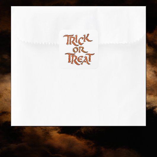 Sticker Carré Trick Halloween ou Traiter les mots
