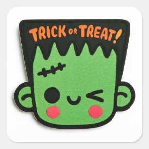 Sticker Carré Trick or Treat! - Frankenstein 1