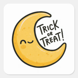 Sticker Carré Trick or Treat ! - Lune croissante 2