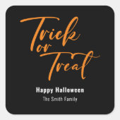 Sticker Carré Trick ou traitement Halloween Favoriser le traitem (Devant)