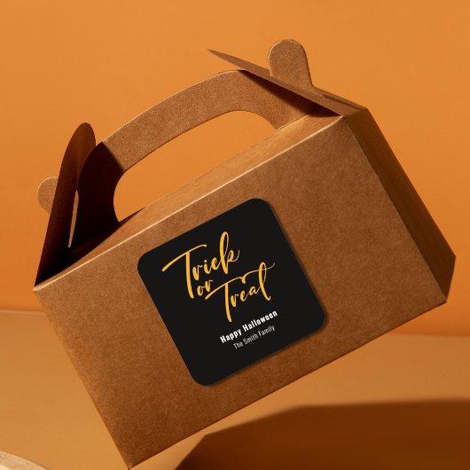 Sticker Carré Trick ou traitement Halloween Favoriser le traitem