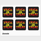 Sticker Carré TRICK OU TRAITER drôle halloween (Feuille)