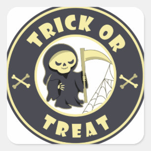 Sticker Carré Trick ou traiter Halloween griffeur caractère