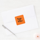 Sticker Carré Trick ou traiter Halloween Orange Black Brush Stro (Enveloppe)