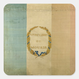 Sticker Carré Tricolore avec libre vivant ou Die de la devise '