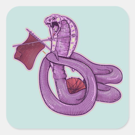 Sticker Carré Tricot de serpent (Devant)