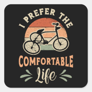 Sticker Carré Tricycle Triker Je Préfère Le Confortable Vintage