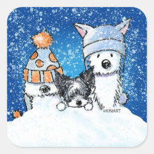 Sticker Carré Trio hivernal KiniArt