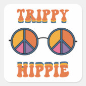 Sticker Carré Trippy Hippie (Devant)