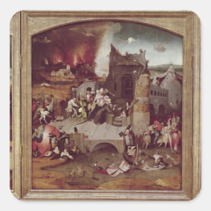 Sticker Carré Triptyque de la tentation de saint Antoine