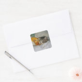 Sticker Carré triste chat au lit (Enveloppe)