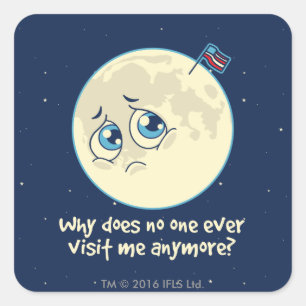 Sticker Carré Triste Lune