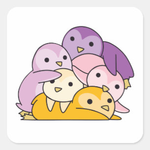 Sticker Carré Trixic Flag Pride Lgbtq Cute Penguin