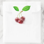 Sticker Carré trois cerises sucrées aux feuilles (Sac)