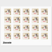 Sticker Carré Trois chihuahua chippies en boîte à gâteau (Feuille)