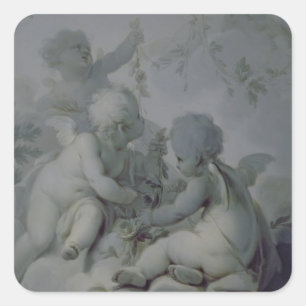 Sticker Carré Trois cupidons, c.1775