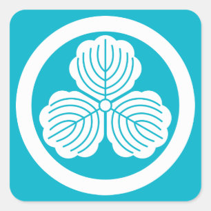 Sticker Carré Trois feuilles de chêne en cercle