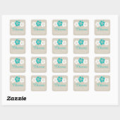 Sticker Carré Trois Mariages de fleurs d'Hibiscus (Feuille)