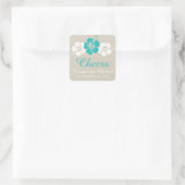 Sticker Carré Trois Mariages de fleurs d'Hibiscus (Sac)
