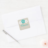 Sticker Carré Trois Mariages de fleurs d'Hibiscus (Enveloppe)