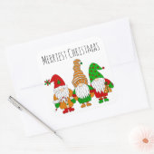 Sticker Carré Trois mignon Noël Gnomes plus joyeux Noël (Enveloppe)