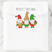Sticker Carré Trois mignon Noël Gnomes plus joyeux Noël (Sac)
