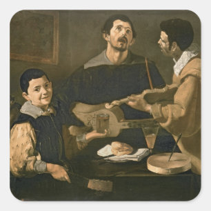 Sticker Carré Trois musiciens, 1618