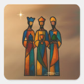 Sticker Carré Trois Sages Abstraits (Devant)