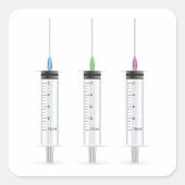 Sticker Carré Trois seringues (Devant)