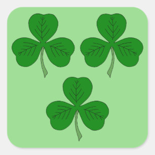 Sticker Carré Trois Shamrocks