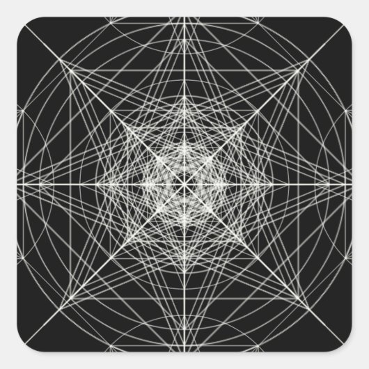 Sticker Carré Troisième dimension Géométrie sacrée (Devant)