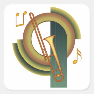Sticker Carré Trombone Déco1