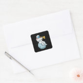 Sticker Carré Trombone Gift Jazz Music Marching Band Trombone (Enveloppe)