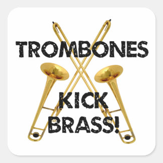 Sticker Carré Trombones Kick Brass !