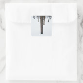 Sticker Carré Troncs d'arbre dans la neige (Sac)