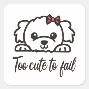 Sticker Carré Trop mignon pour échouer(4)
