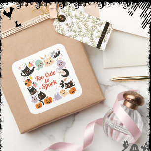 Sticker Carré Trop mignon pour effrayer ExDesigner Halloween