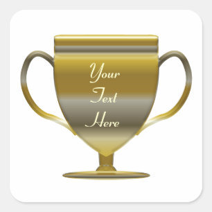 Sticker Carré Trophée Or Personnalisé