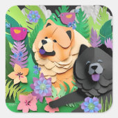 Sticker Carré TROPIC TANGO CHOUX noir rouge (Devant)