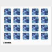 Sticker Carré tropical Abstrait (Feuille)