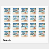 Sticker Carré Tropical Beach Party (Feuille)