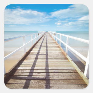 Sticker Carré Tropical Beach Pier