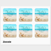 Sticker Carré Tropical Beach Sea Shell Sweet 16 Favoriser les Ét (Feuille)