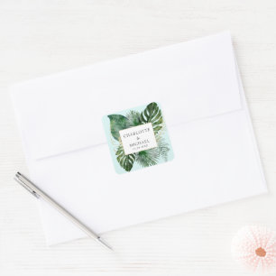 Sticker Carré Tropical Elegant Plante Trending Mariage