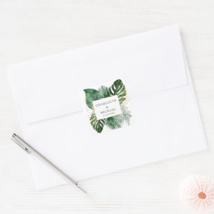 Sticker Carré Tropical Elegant Plante Trending Mariage