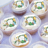 Sticker Carré Tropical Exotic bébé Baby shower de perroquets sau