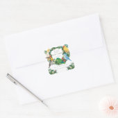 Sticker Carré Tropical Exotic bébé Baby shower de perroquets sau (Enveloppe)