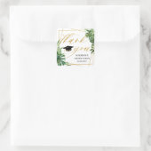 Sticker Carré Tropical Greenery Graduation Or Faveur géométrique (Sac)